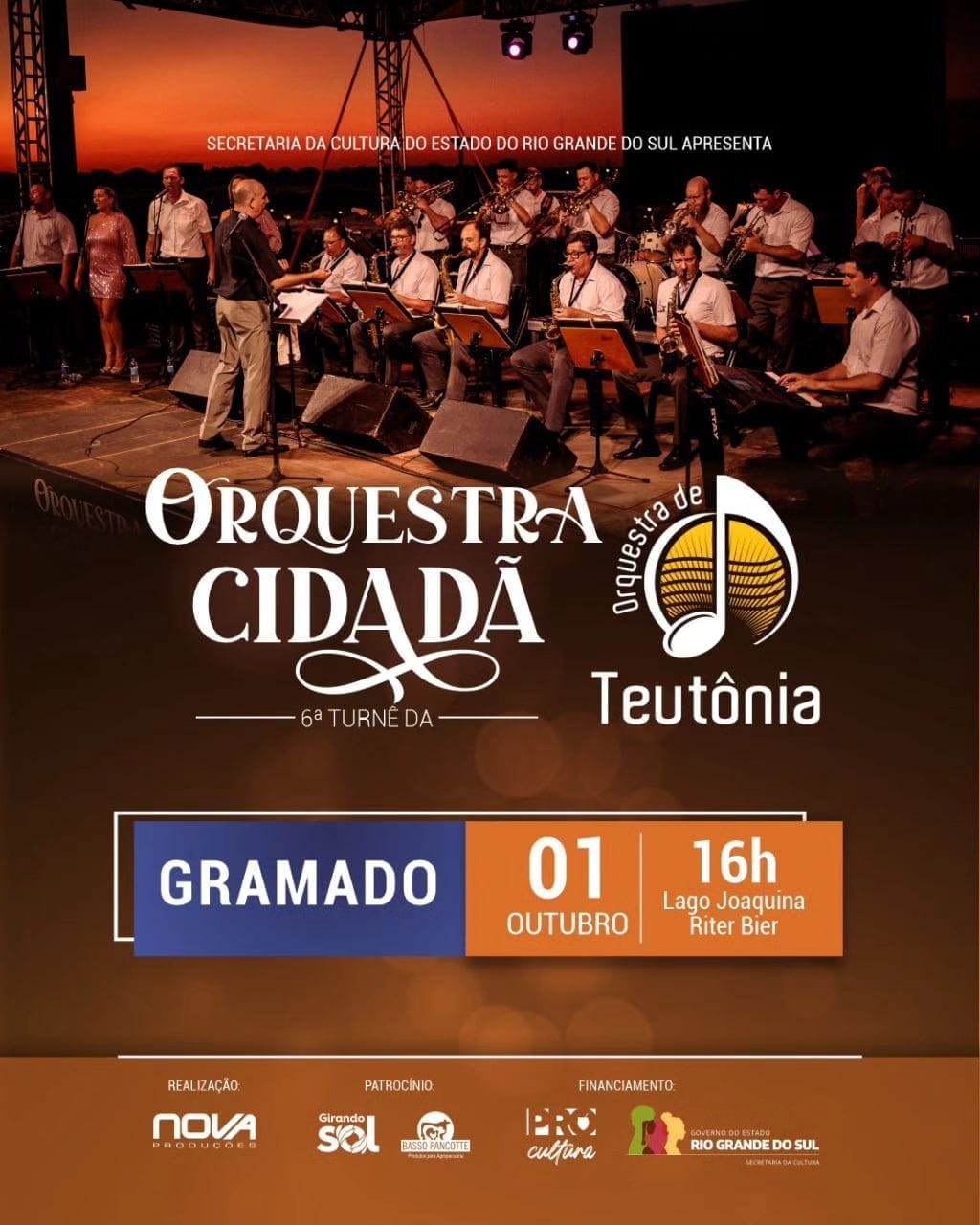 Orquestra de Teutônia fará apresentação gratuita em Gramado